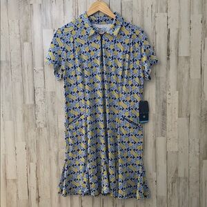 NWT IBKUL Short Sleeve Godet Dress Size Large UPF 50+ Golf•Tennis•Pickleball
